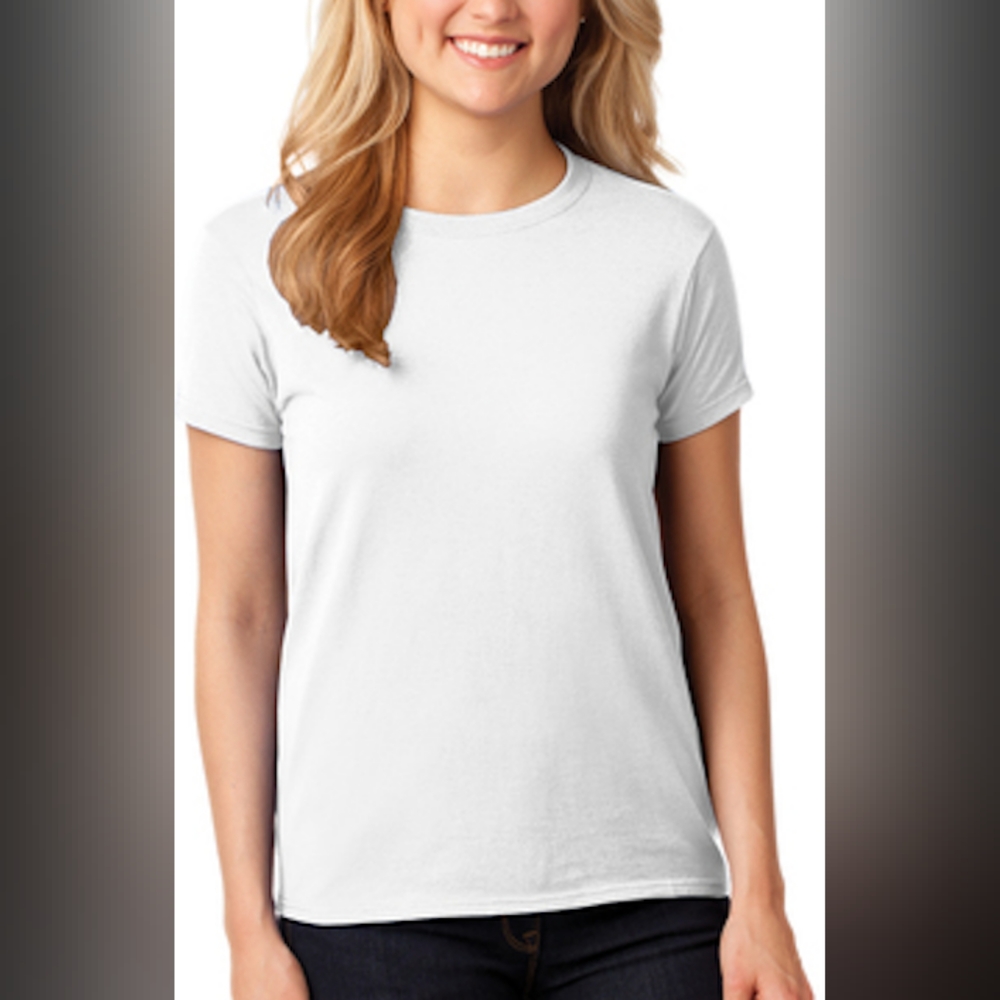 Ladies heavy cotton crew neck tee